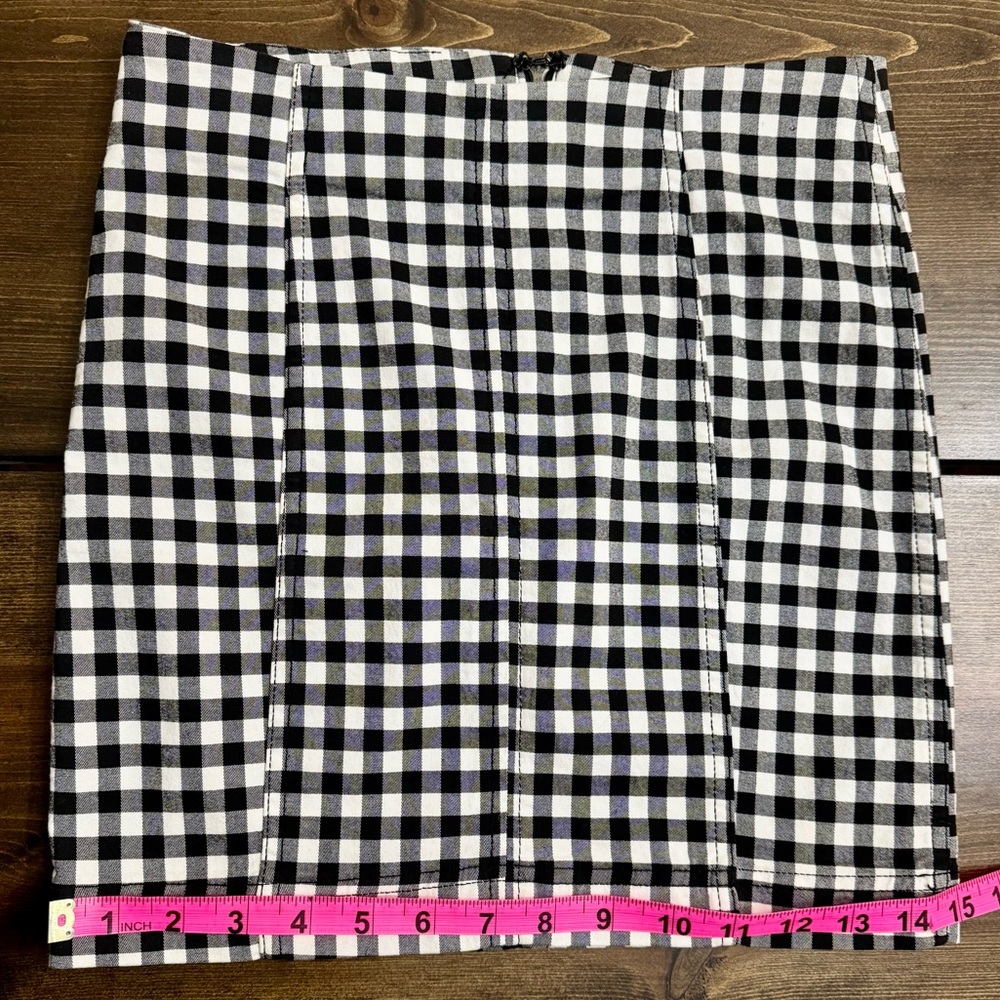 Free People Black & White Gingham Mini Skirt - Picture 10 of 11